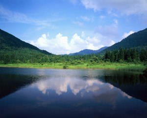 Numazawako Lake Reflecting Sky